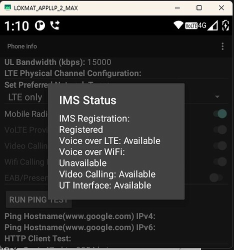 VoLTE status 2