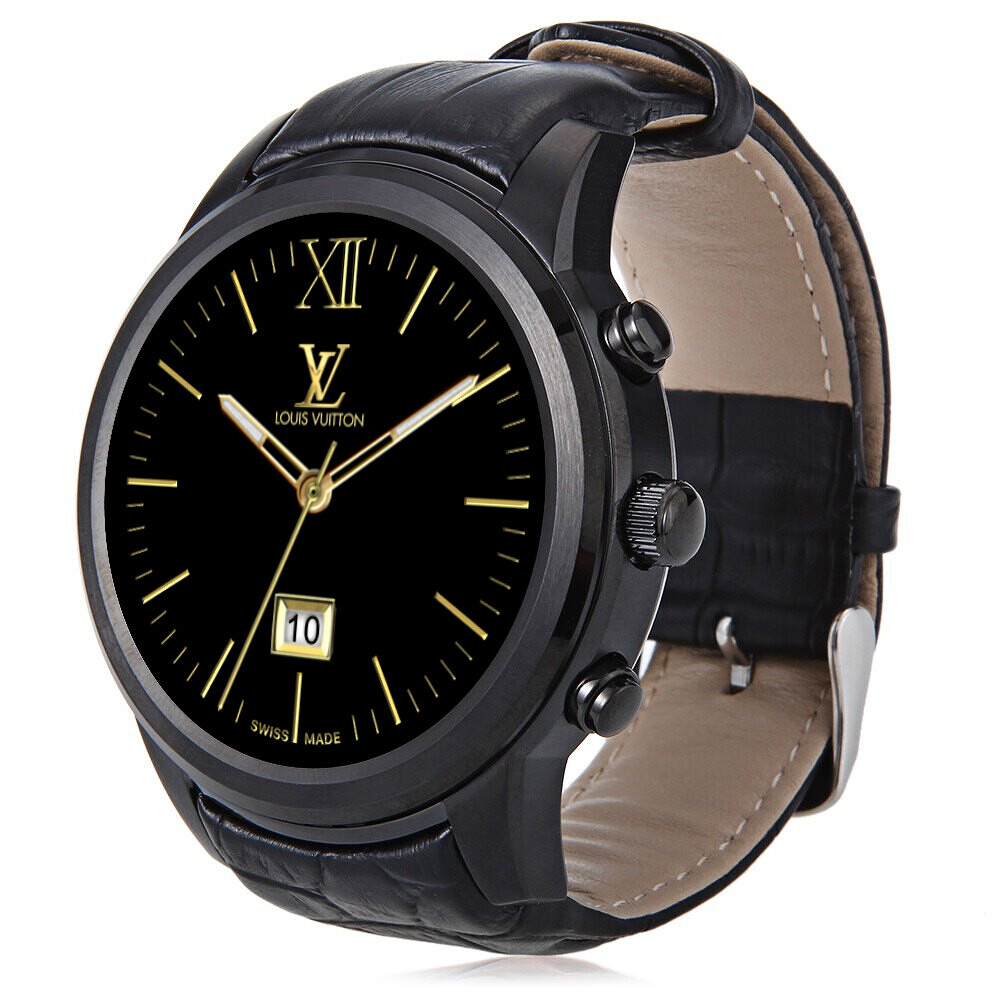 LouisVuitton_ClassicGold - Round Custom Faces - Full Android Watch