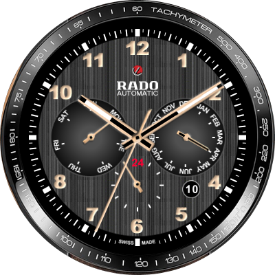 Rado HyperChrome Chronograph Bronze Watch Round Custom Faces Full Android Watch