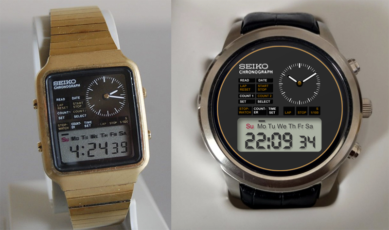 Originally shared by Андрей Баратынский Vintage 1970s Seiko Chronograph  Digital Wristwatch H127-5000 Credits: - Original Finow face Engine - Full  Android Watch