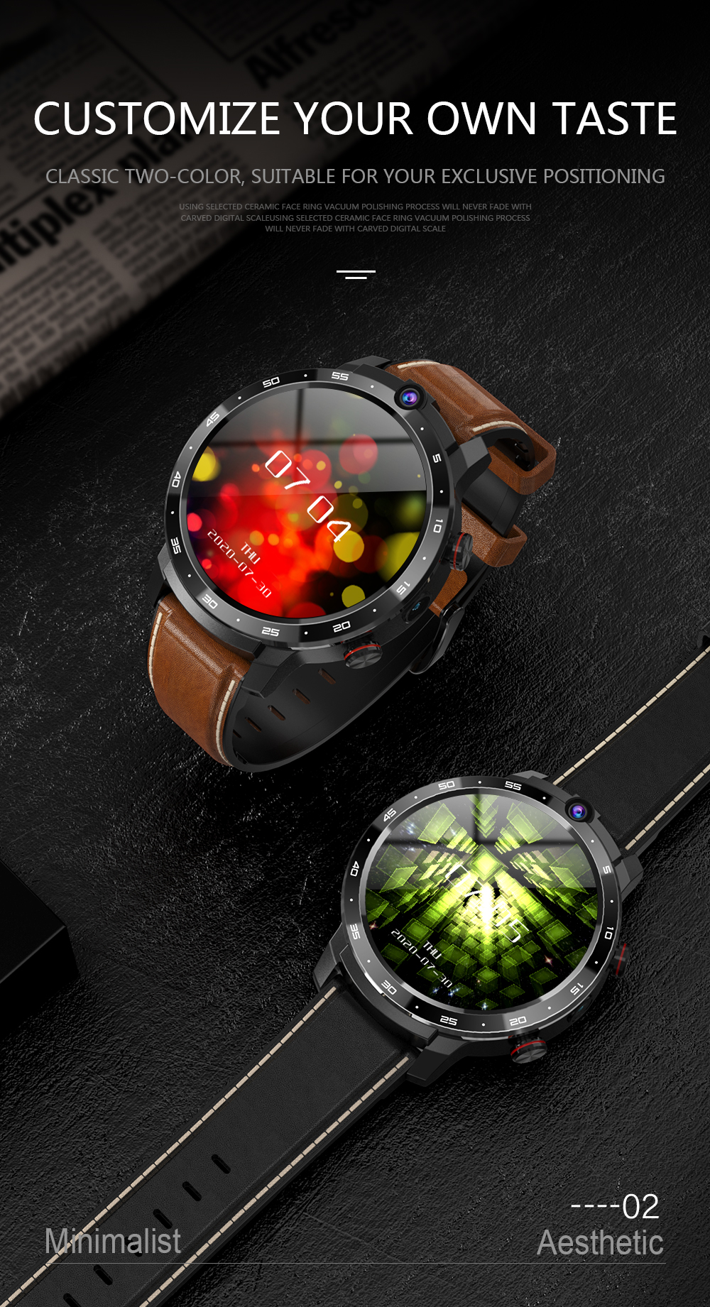 SkyBand – 3 Pellicole In Vetro Temperato 9H Per Smartwatch LEMFO LEM12 (2020) – Protezione Schermo HD