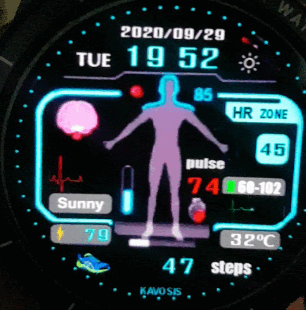 Animation Watch Face heart pulse - Universal Launcher faces - Full Android  Watch